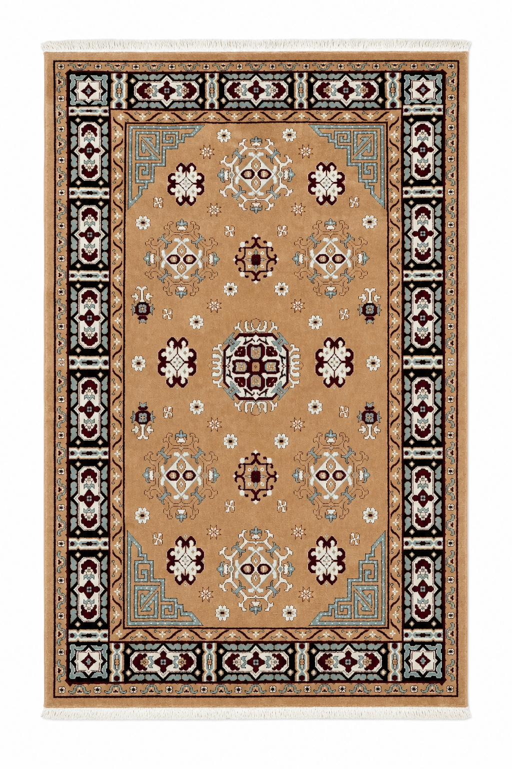 Saray Medallion Sand Silk Rug