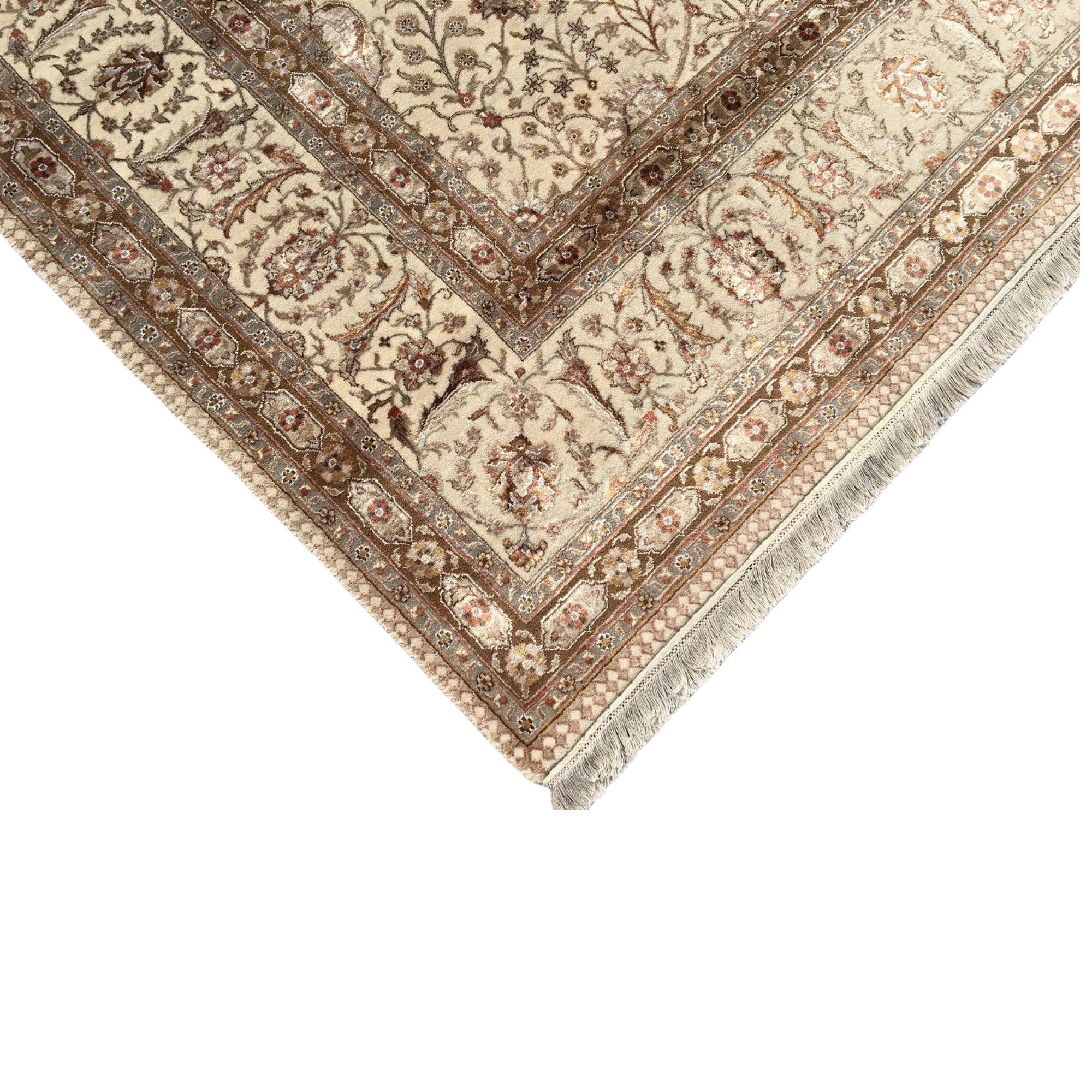 Uşak Hayyam Krem İpek Halı – Premium Seri