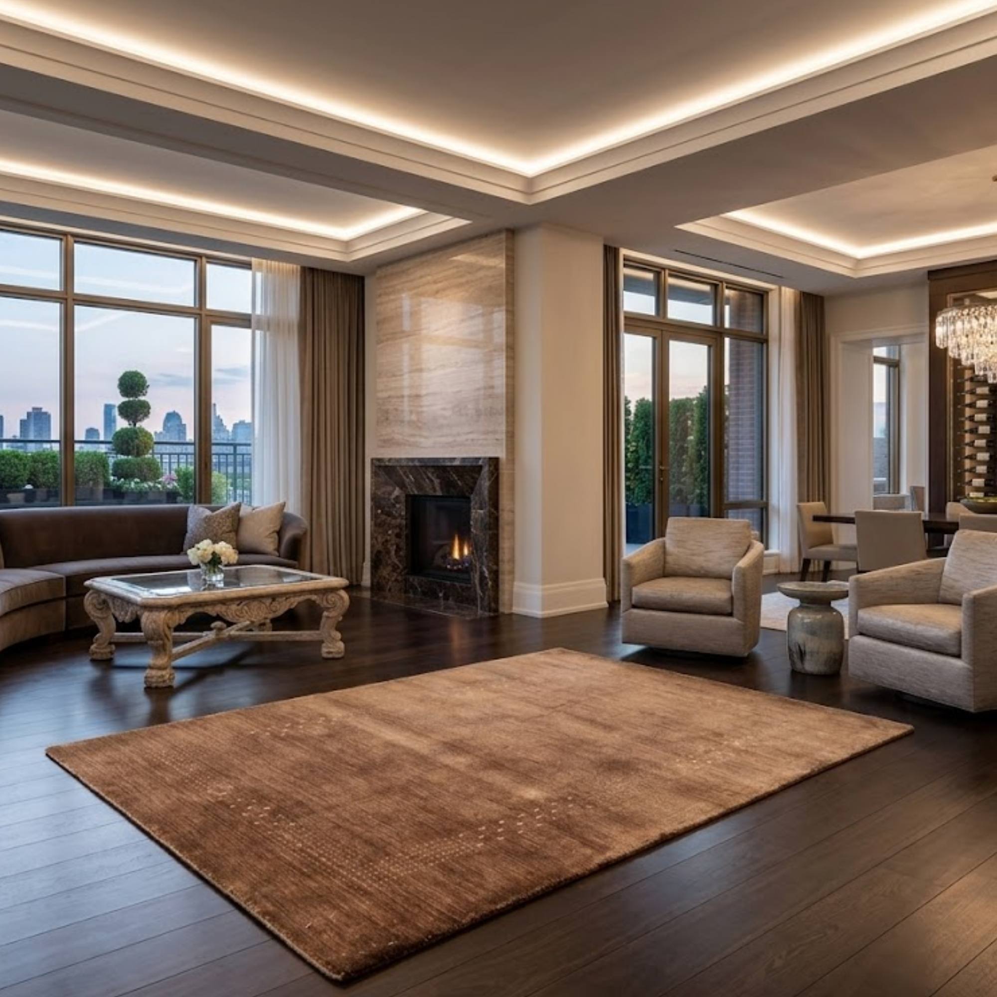 Lori Kahve Yuvarlak El Dokuma Halı 077178