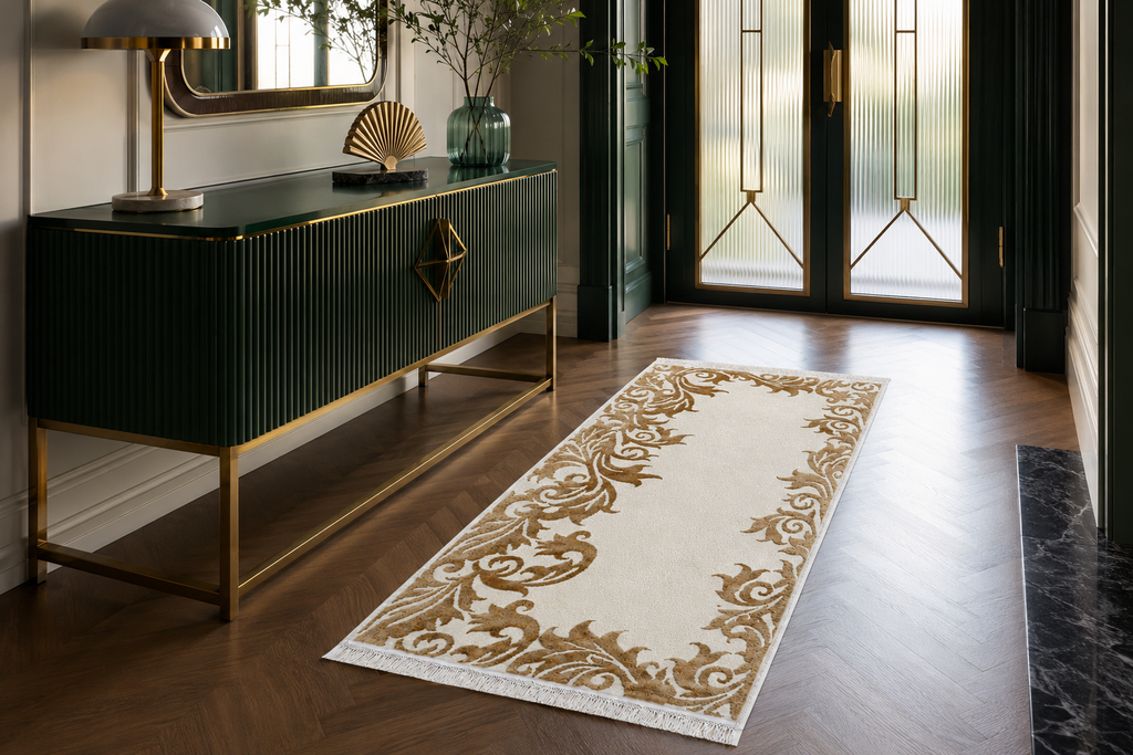 Kivrim Ivory Bronze Silk Runner