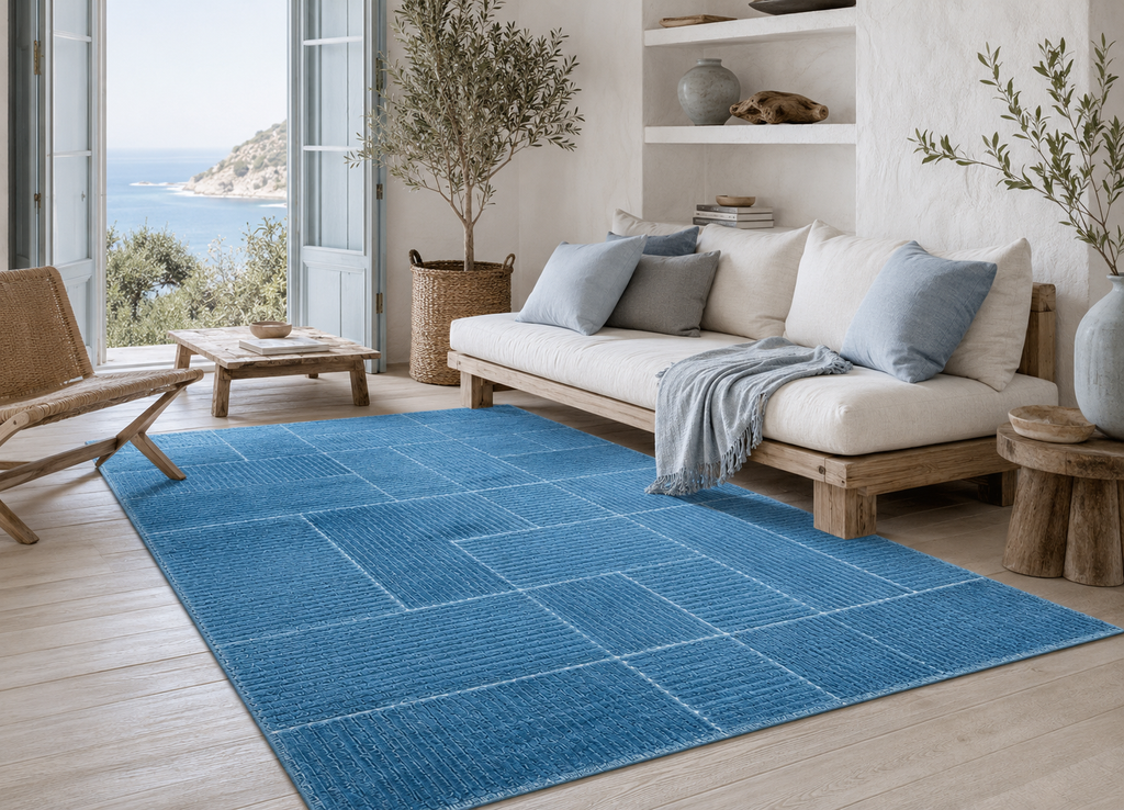 Mavi Loom Blue Silk Rug