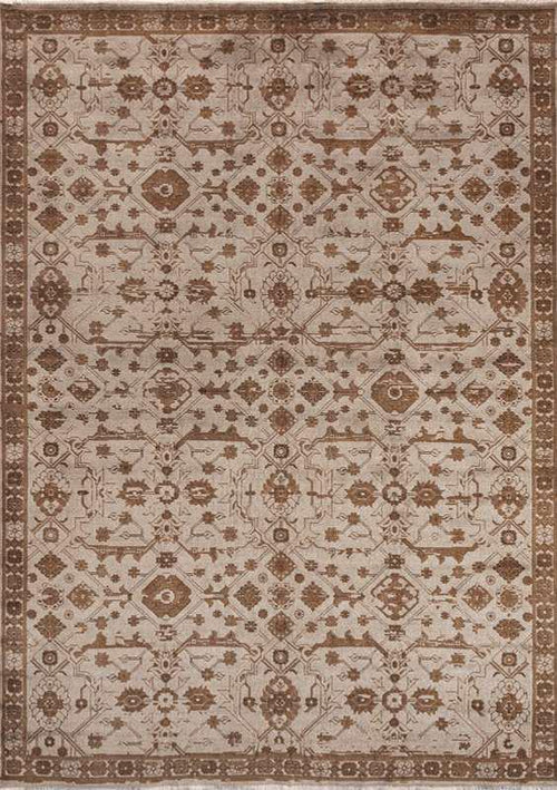 ABBY-7201 handcrafted wool rug in ivory, camel brown, cocoa with warm classic styling