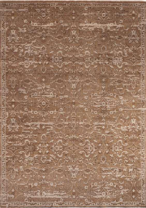 ABBY-7203 handcrafted wool rug in caramel, sand, ivory with tonal heritage styling