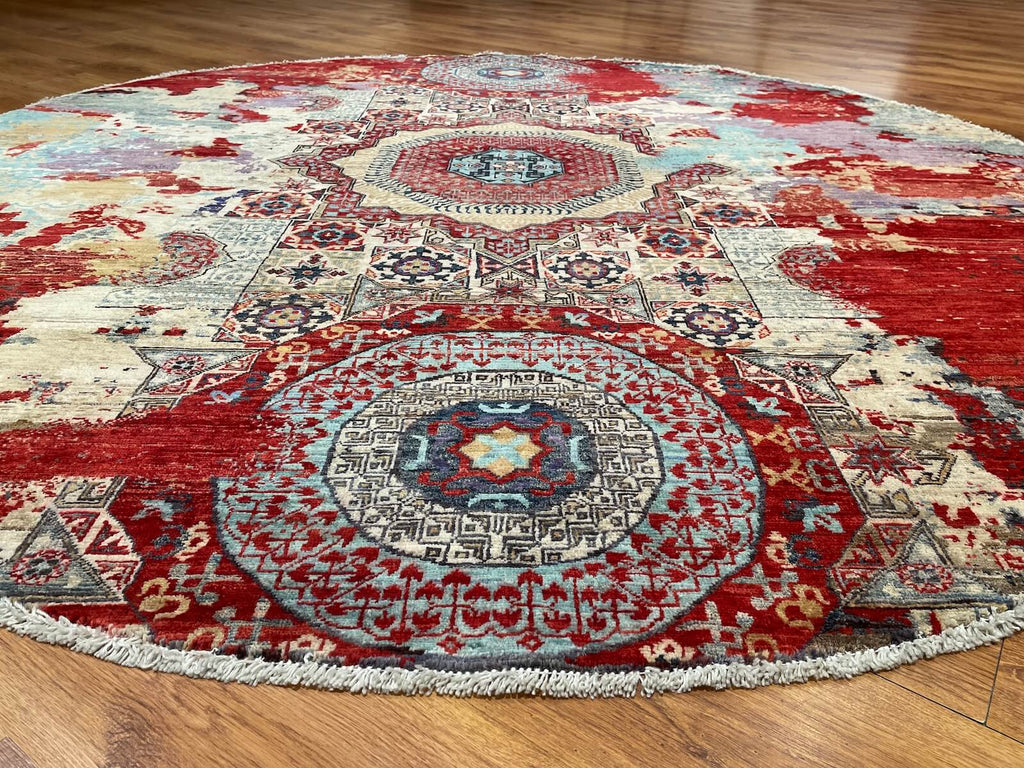 Afghan Binbirgece Handwoven Round Rug by Camel Carpet