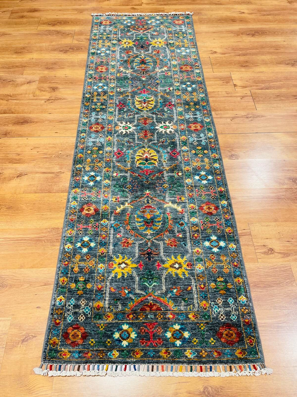Afghan Binbirgece Handwoven Runner Rug – 79X251 by Camel Carpet