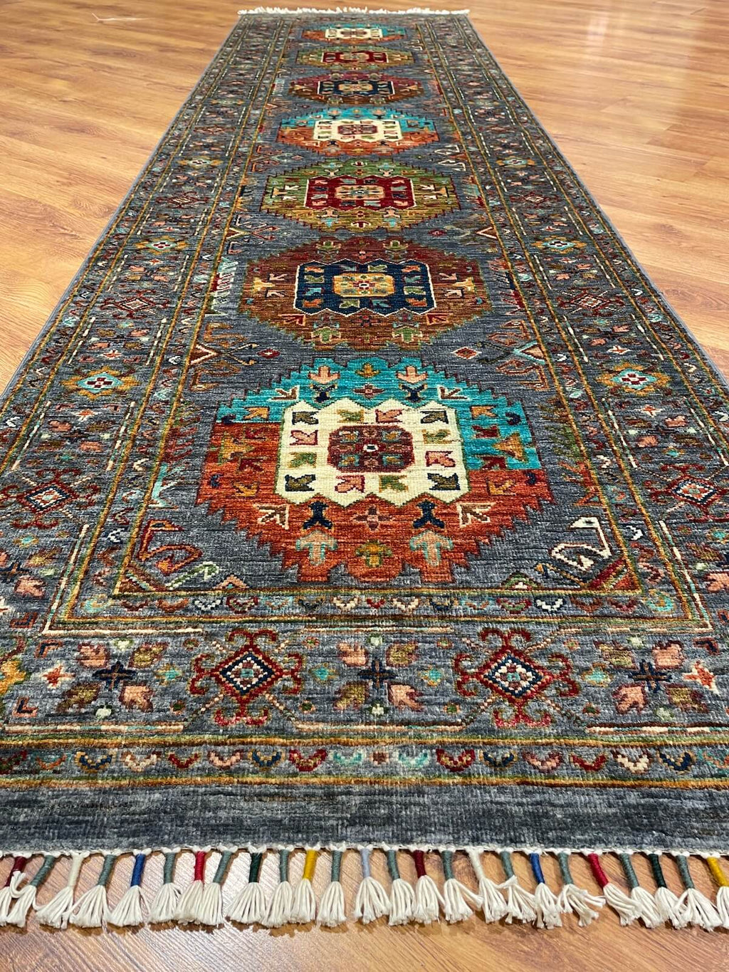 Afghan Binbirgece Handwoven Runner Rug – 83X304 by Camel Carpet