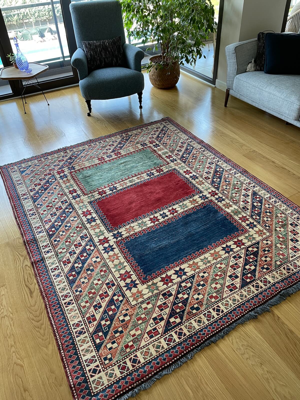 Afghan Gazne Handwoven Rug – 020553 by Camel Carpet