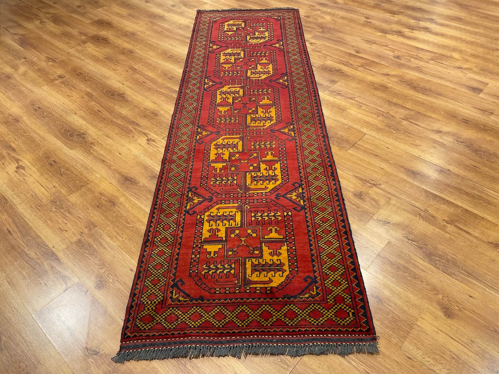 Afghan Kargai Handwoven Runner Rug – 044889 by Camel Carpet