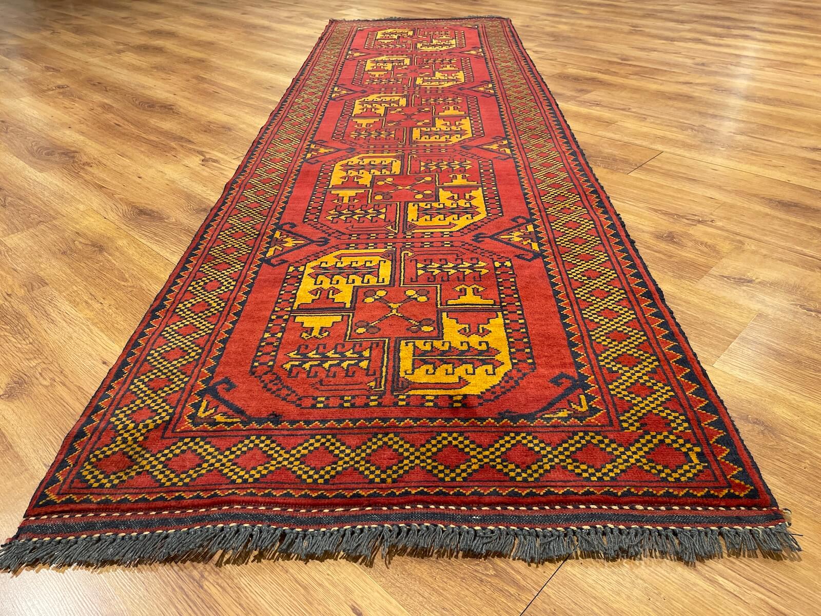 Afghan Kargai Handwoven Runner Rug – 044889 by Camel Carpet