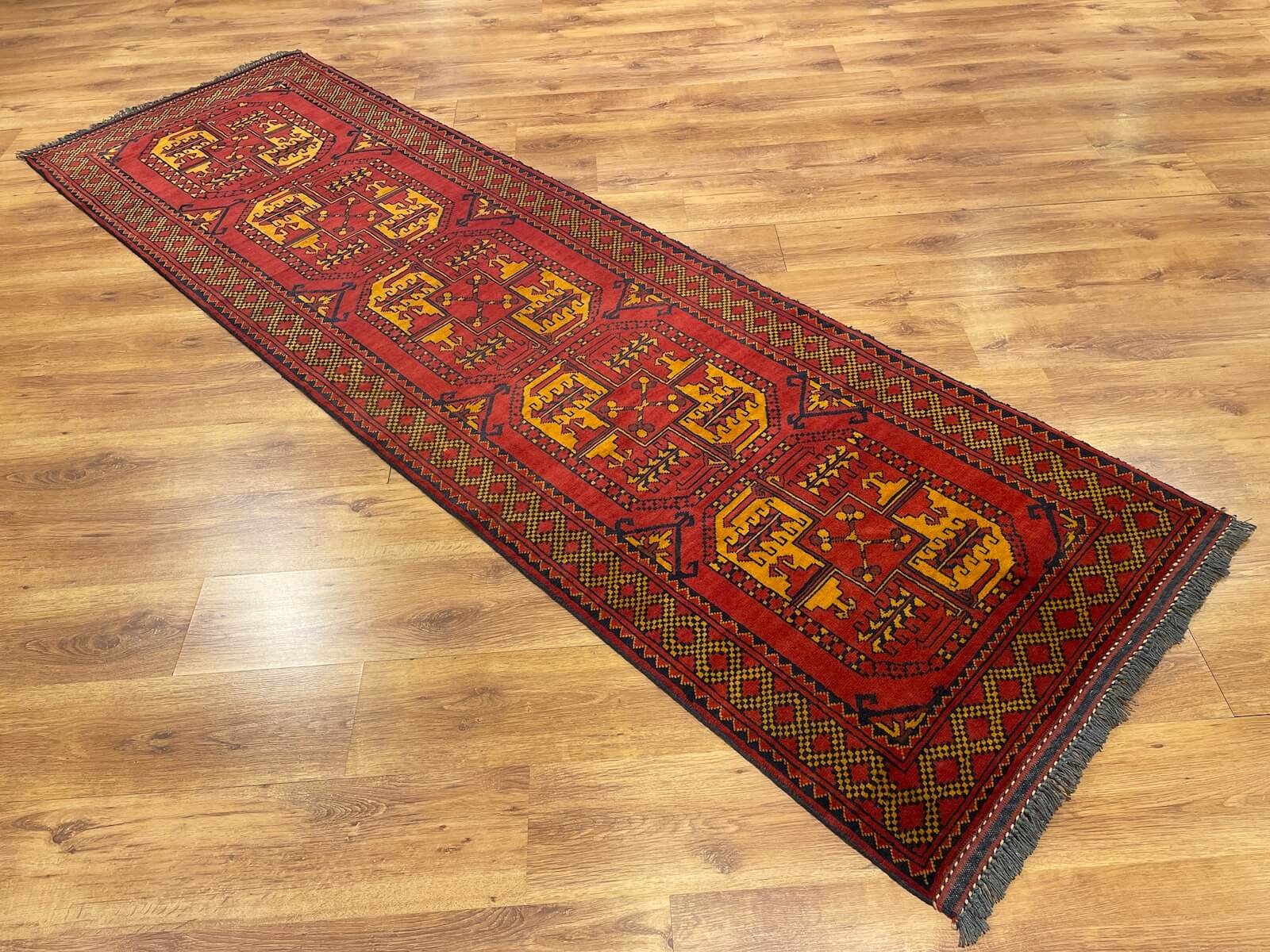 Afghan Kargai Handwoven Runner Rug – 044889 by Camel Carpet