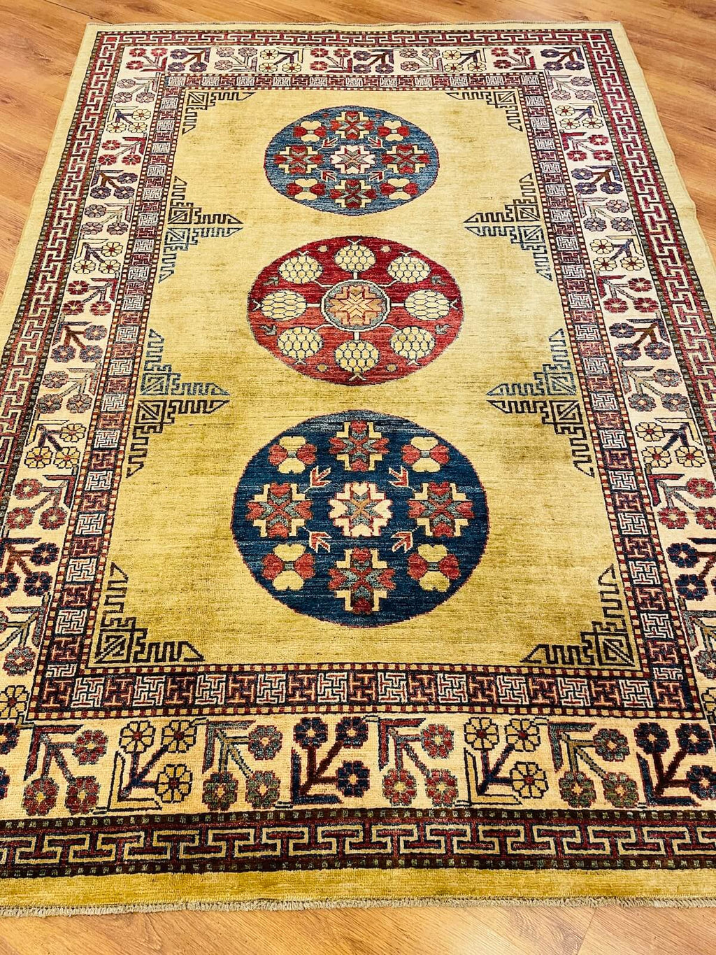 Afghan Khotan Handwoven Rug – 000452 by Camel Carpet