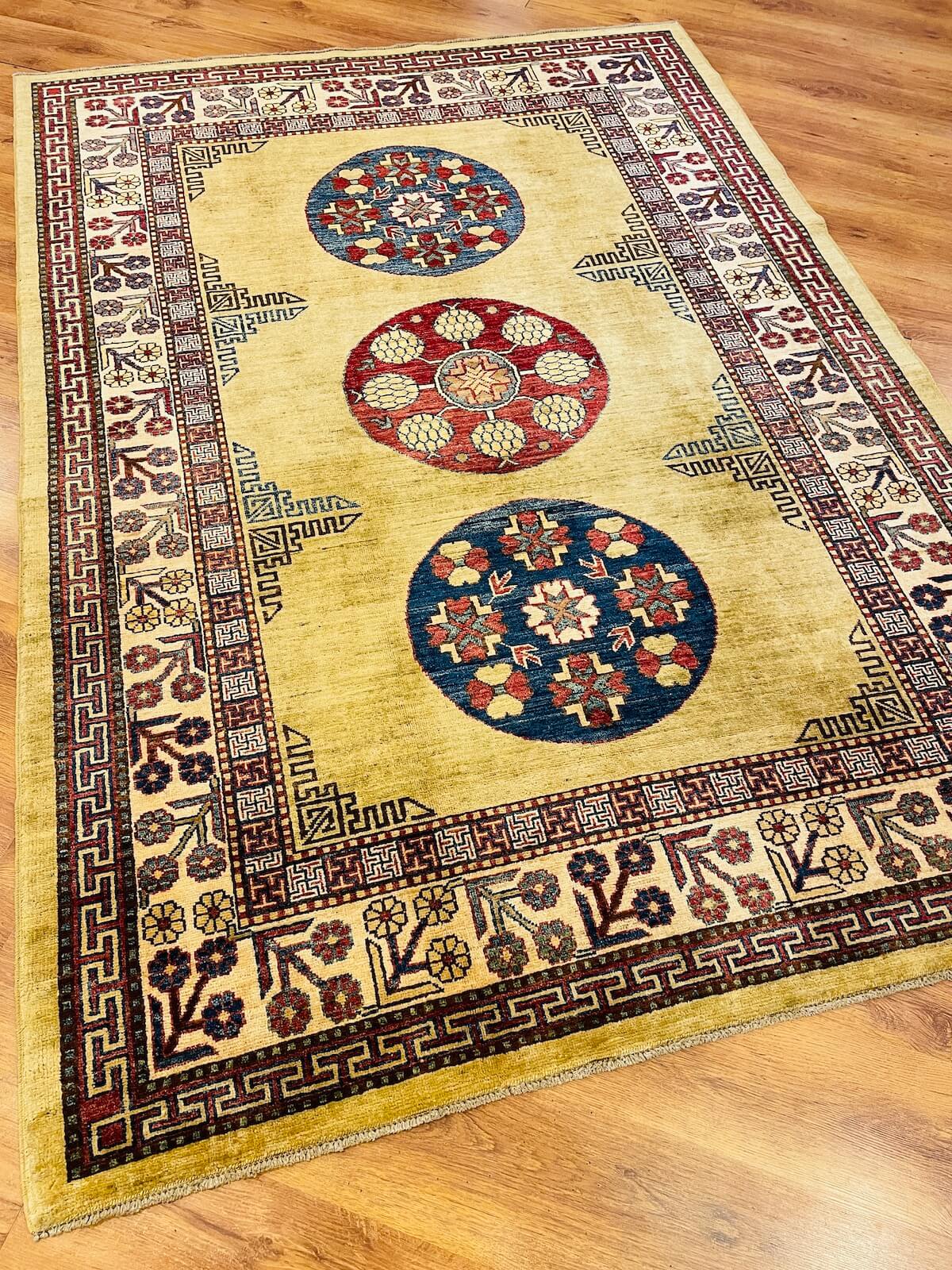 Afghan Khotan Handwoven Rug – 000452 by Camel Carpet