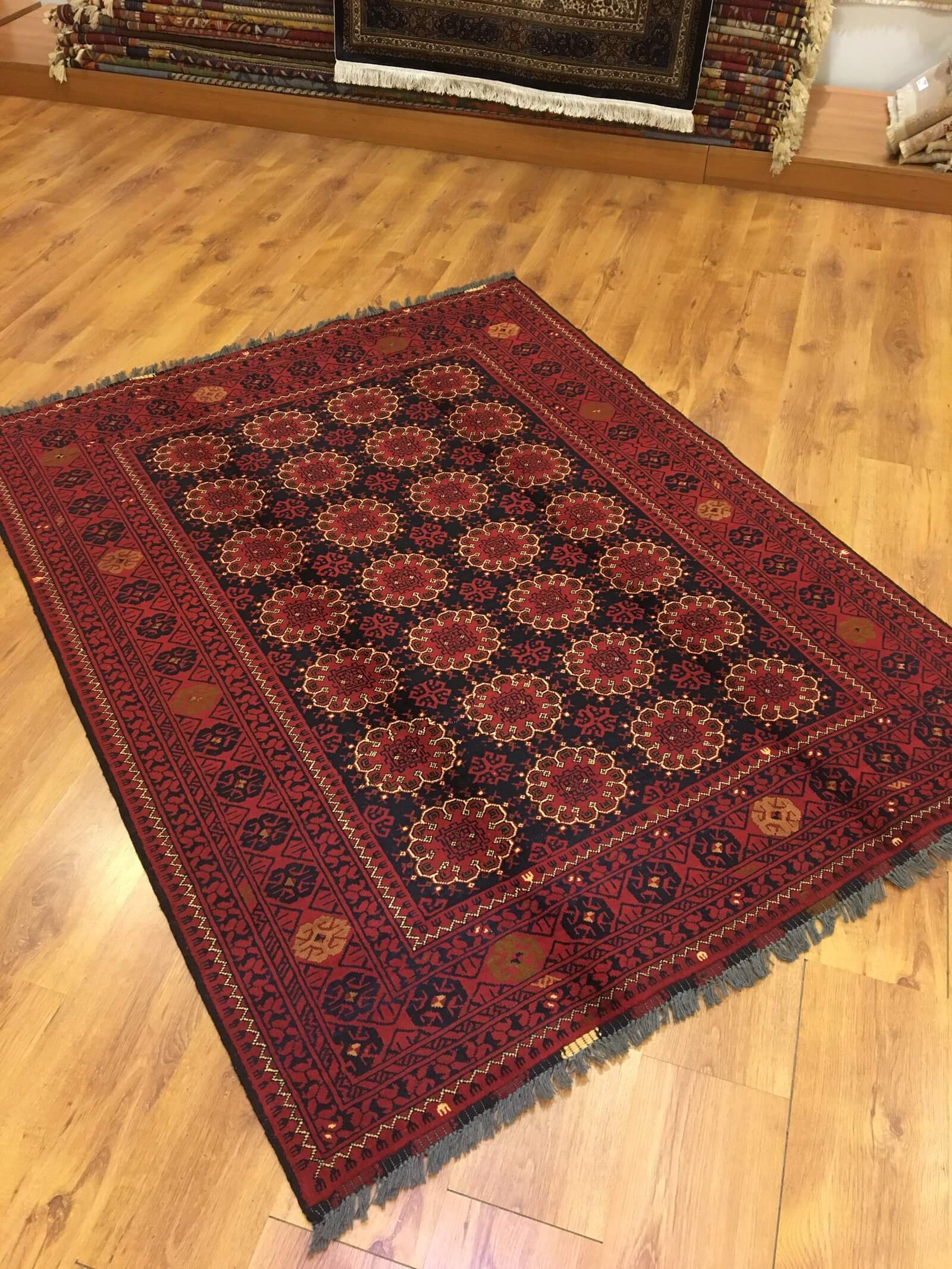 Afghan Kunduz Handwoven Rug – 058080 by Camel Carpet