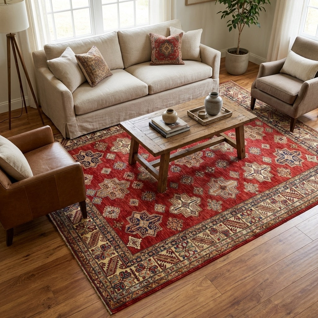 Afghan Sirvan Handwoven Rug – 078589 by Camel Carpet