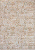 AISHA-5805 handcrafted wool rug in ivory, beige, pale blue, sage with floral medallion styling