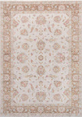ANCIENT-7808 handcrafted wool rug in ivory, taupe, blush, sage with open floral styling