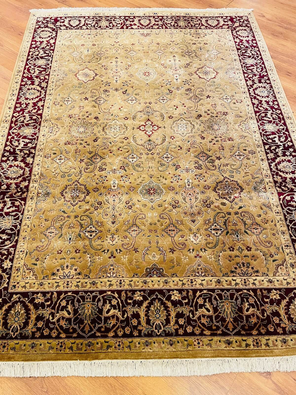 Antik Silk-Blend Usak Handwoven Rug – 169X234 by Camel Carpet