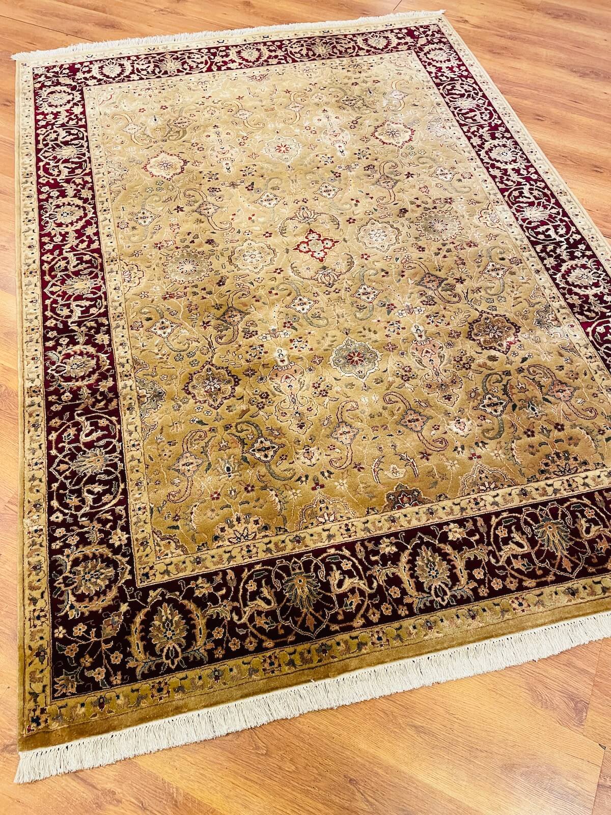 Antik Silk-Blend Usak Handwoven Rug – 169X234 by Camel Carpet