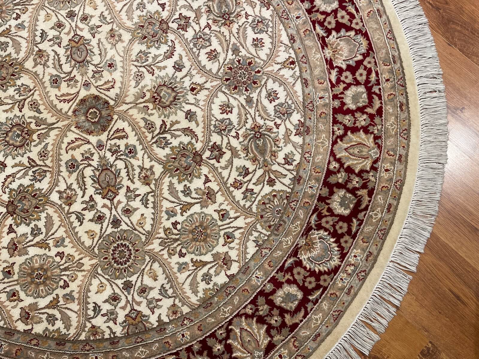 Antik Silk-Blend Usak Handwoven Round Rug – 158X158 by Camel Carpet