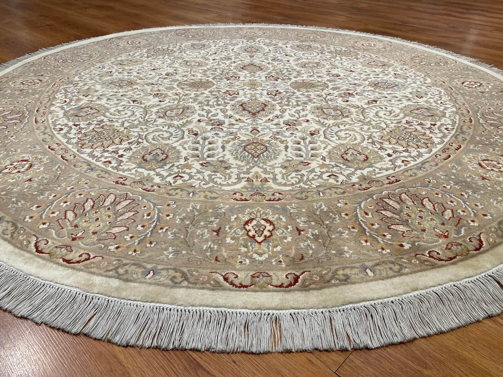 Antik Silk-Blend Usak Handwoven Round Rug – 200X200 by Camel Carpet