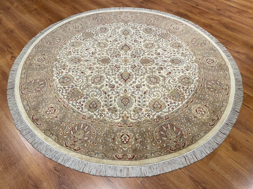 Antik Silk-Blend Usak Handwoven Round Rug – 200X200 by Camel Carpet