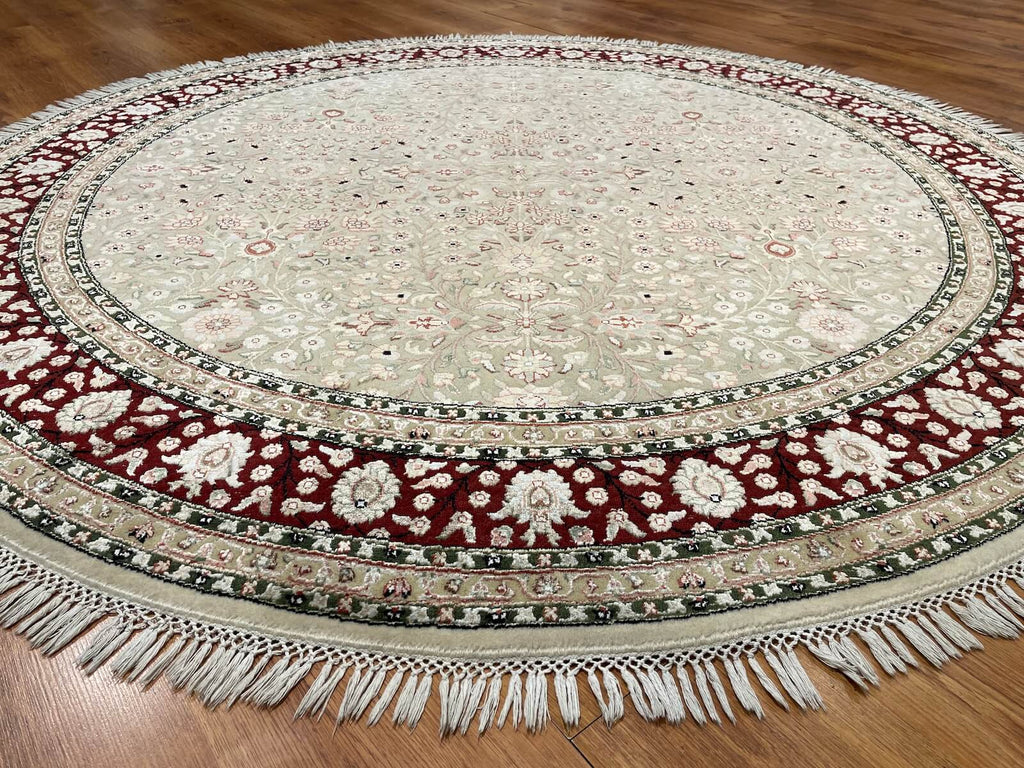 Antik Silk-Blend Usak Handwoven Round Rug – 195X195 by Camel Carpet
