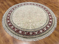 Antik Silk-Blend Usak Handwoven Round Rug – 195X195 by Camel Carpet
