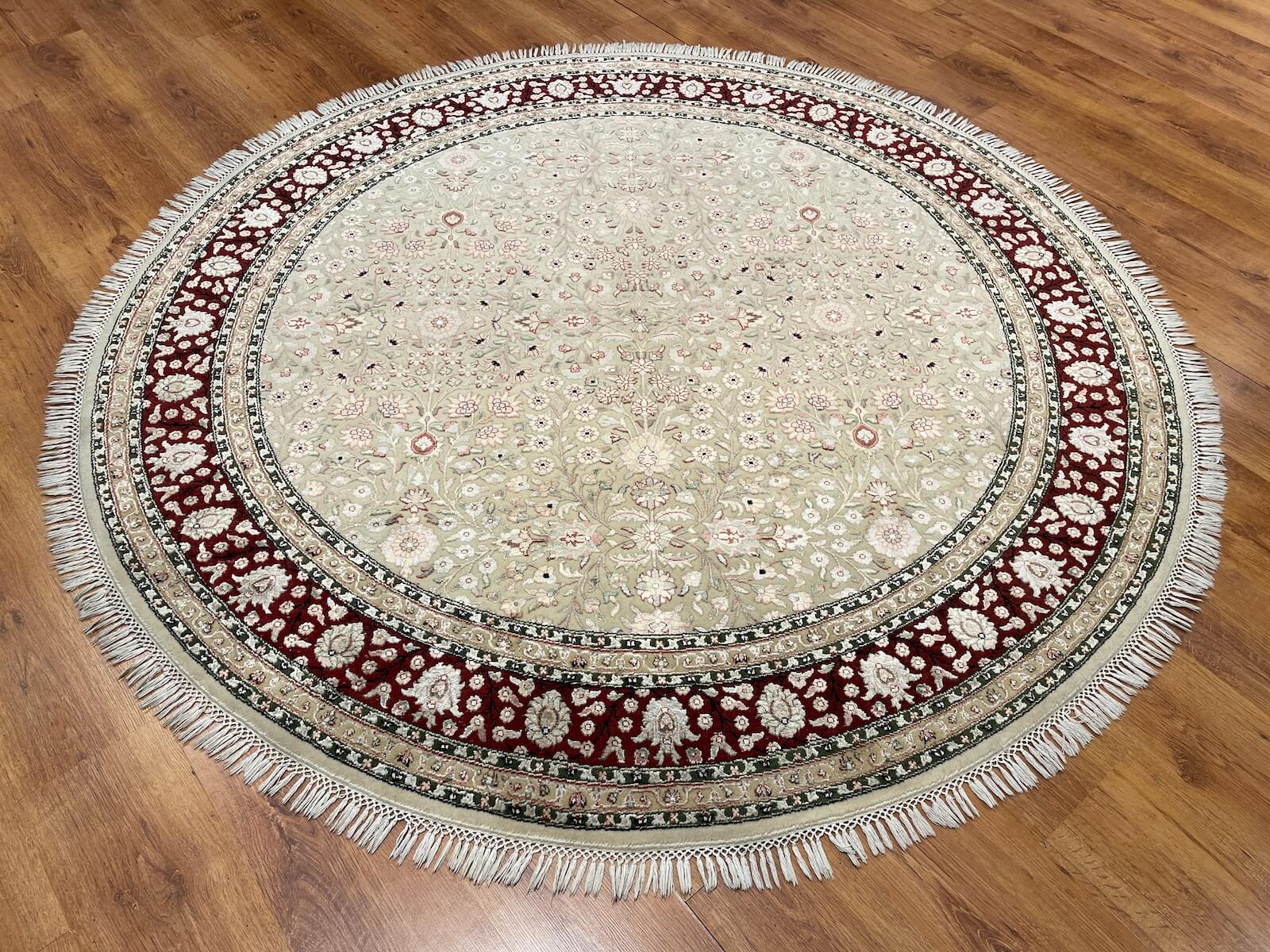 Antik Silk-Blend Usak Handwoven Round Rug – 195X195 by Camel Carpet
