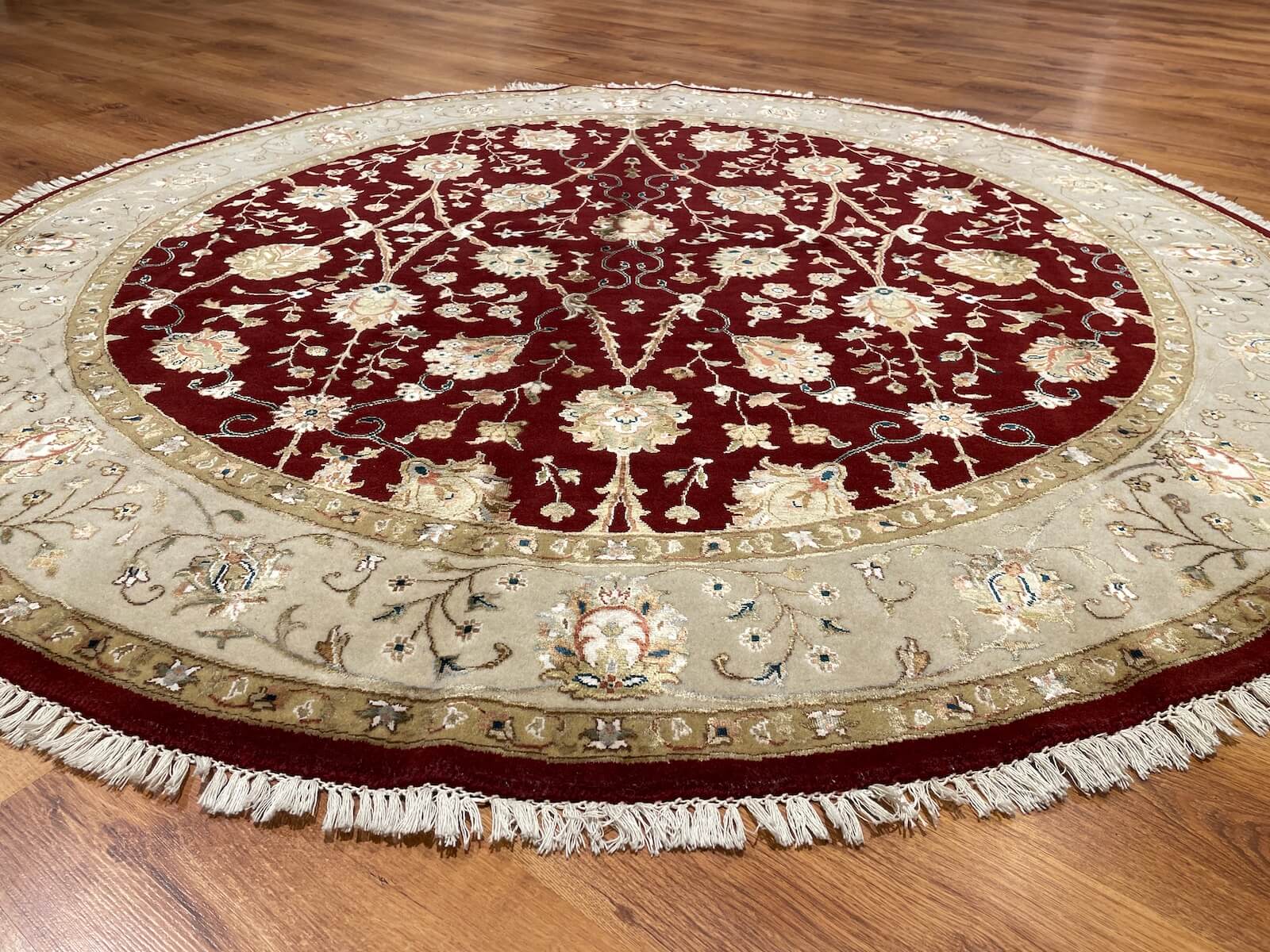 Antik Silk-Blend Usak Handwoven Round Rug – 184X184 by Camel Carpet