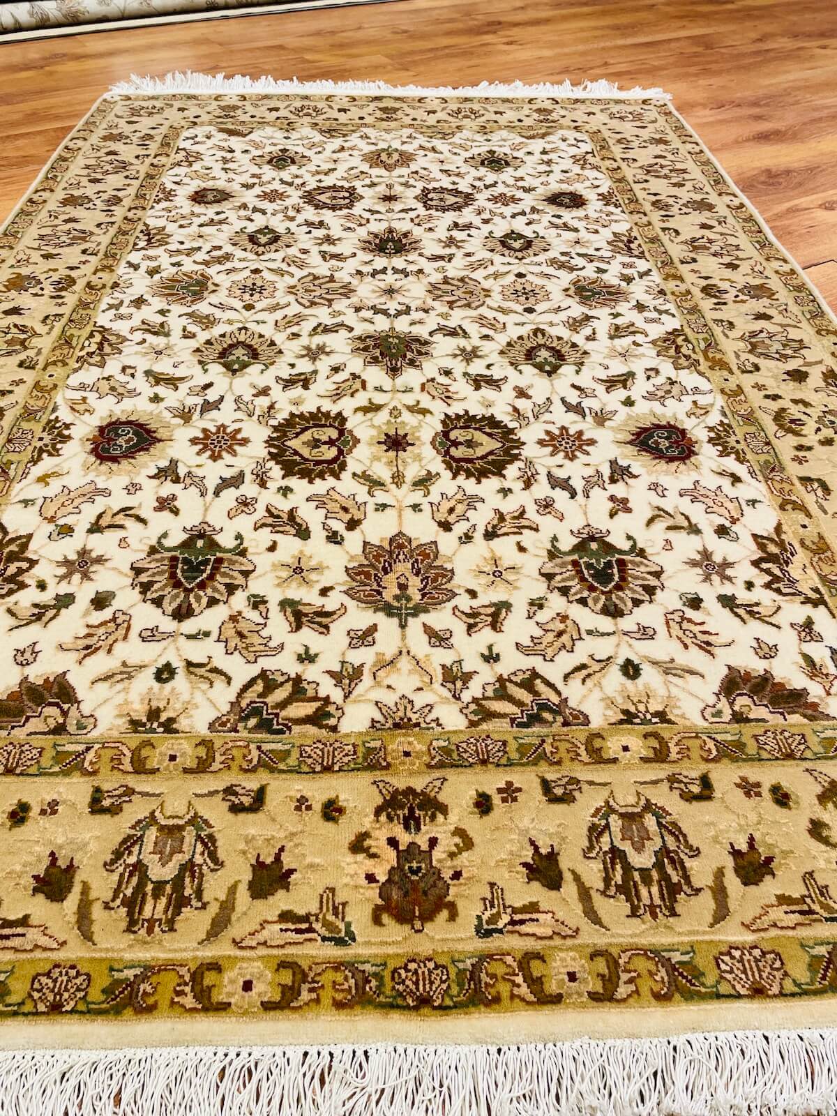 Antik Silk-Blend Usak Handwoven Rug – 123X189 by Camel Carpet