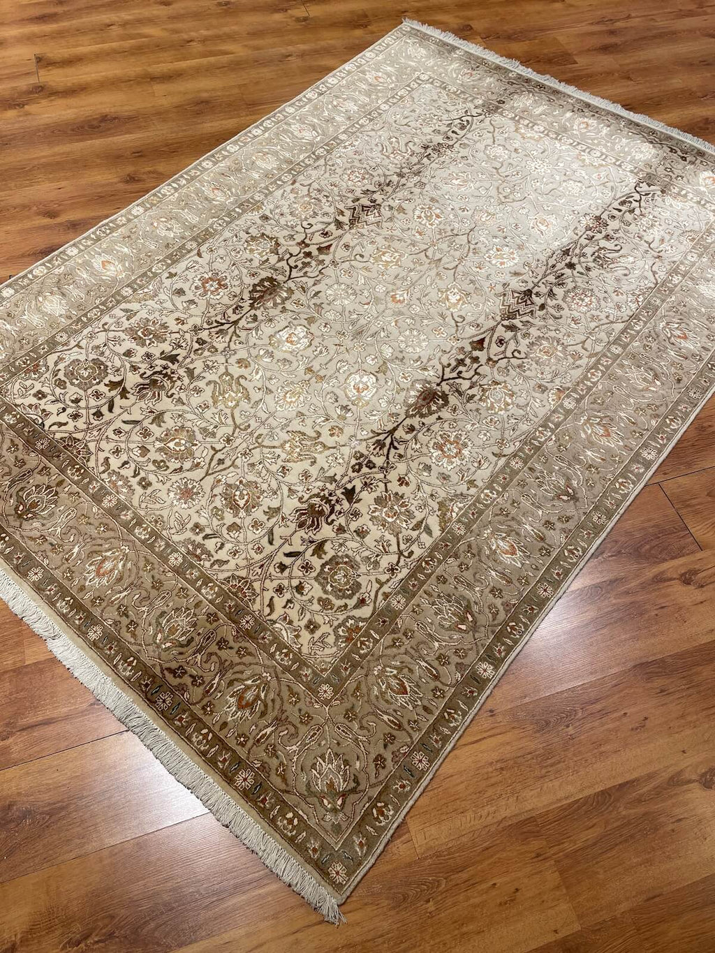 Antik Silk-Blend Usak Handwoven Rug – 174X250 by Camel Carpet