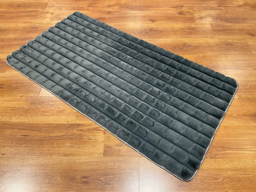 Piramit Patterned Antrasit Pelus Rug by Camel Carpet