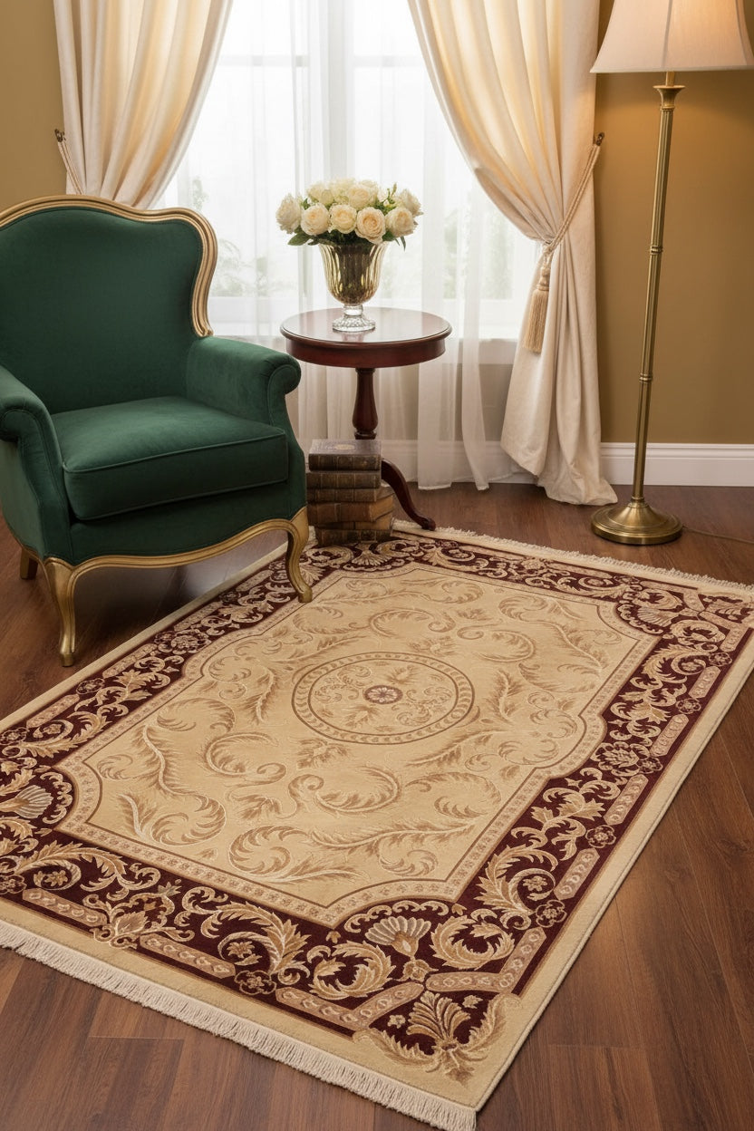 Aubusson Handwoven Rug – 172X239 by Camel Carpet