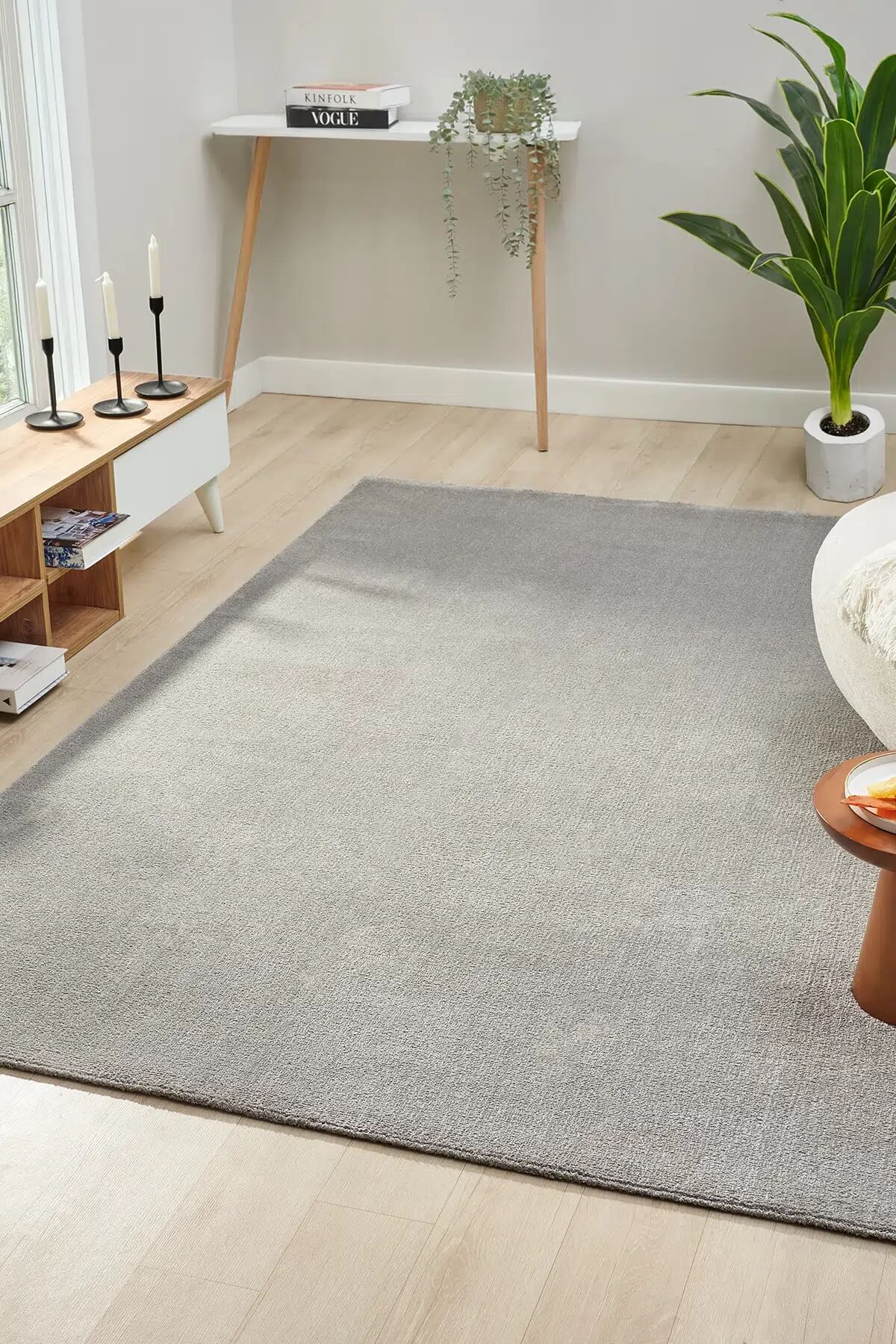 Bali Yumusak Dokulu Sade Gray Rug by Camel Carpet