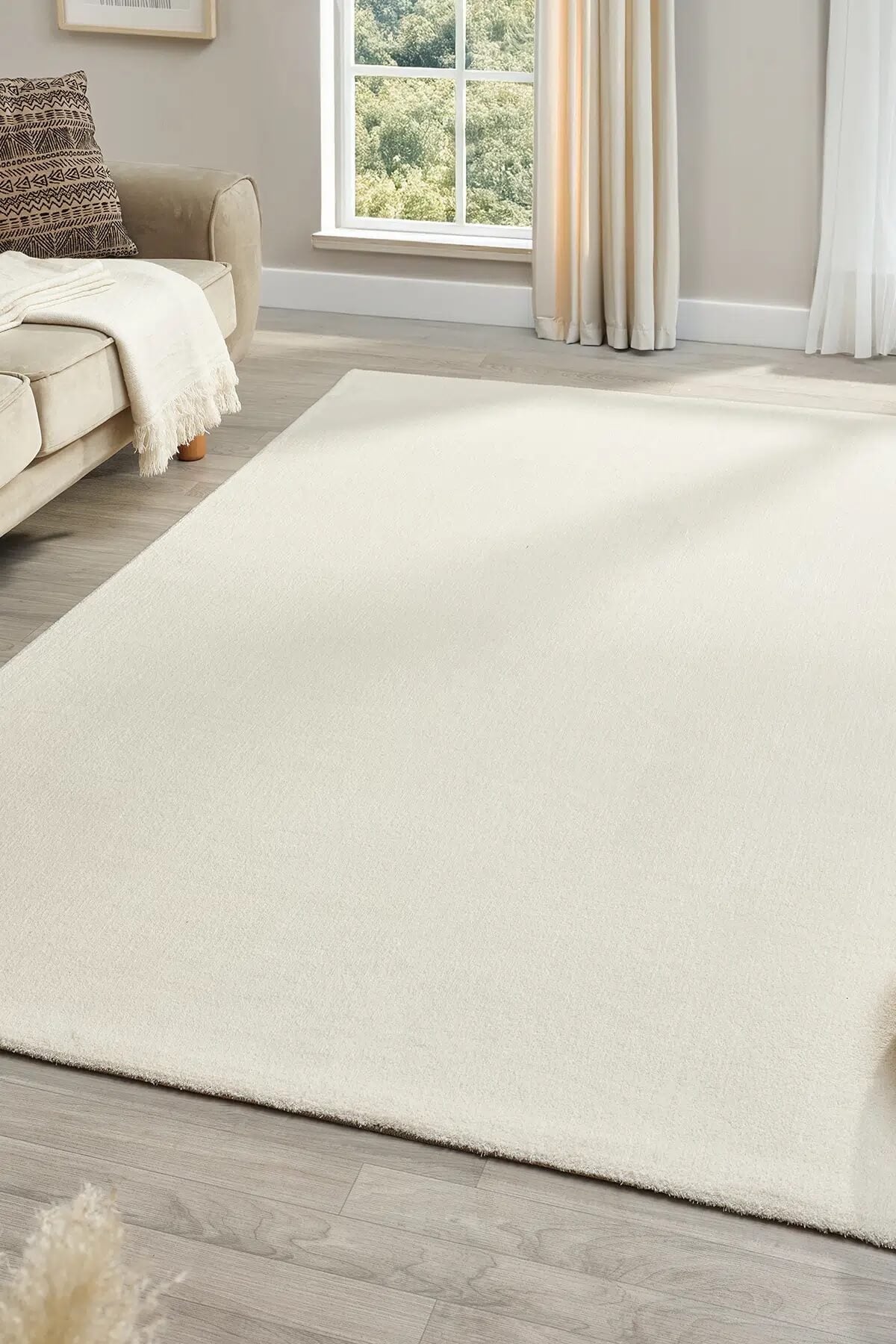 Bali Yumusak Dokulu Sade Cream Rug by Camel Carpet