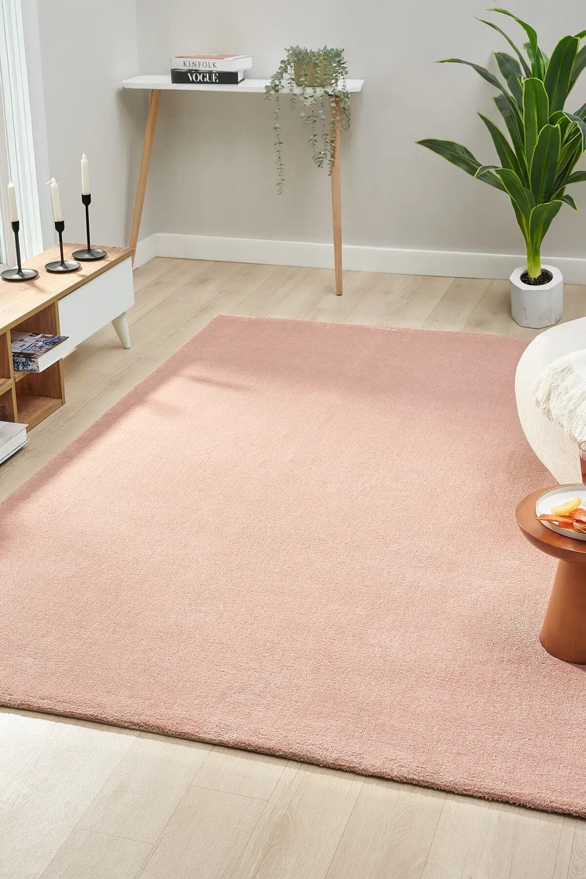 Bali Yumusak Dokulu Sade Pink Rug by Camel Carpet