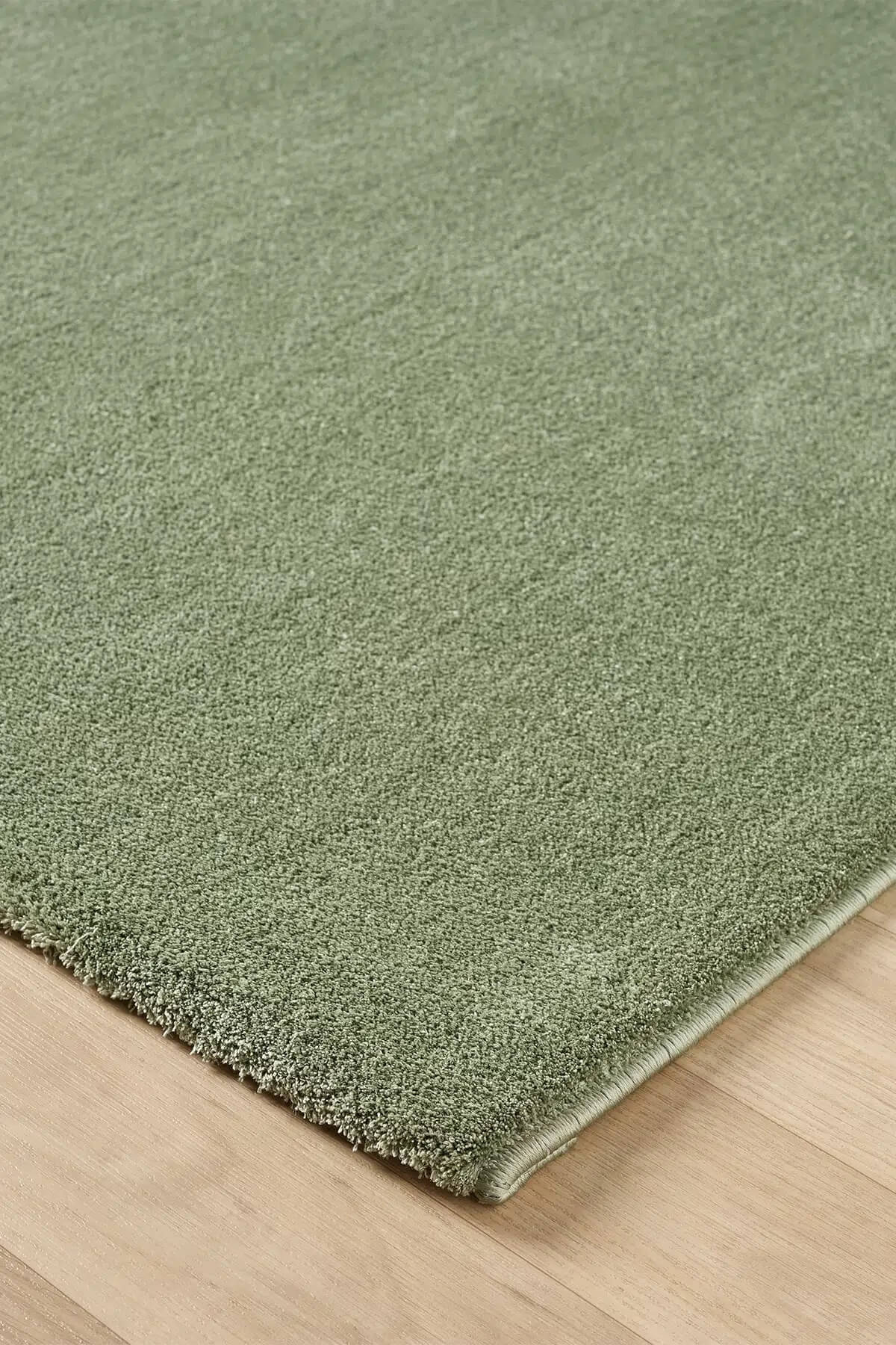 Bali Yumusak Dokulu Sade Green Rug by Camel Carpet