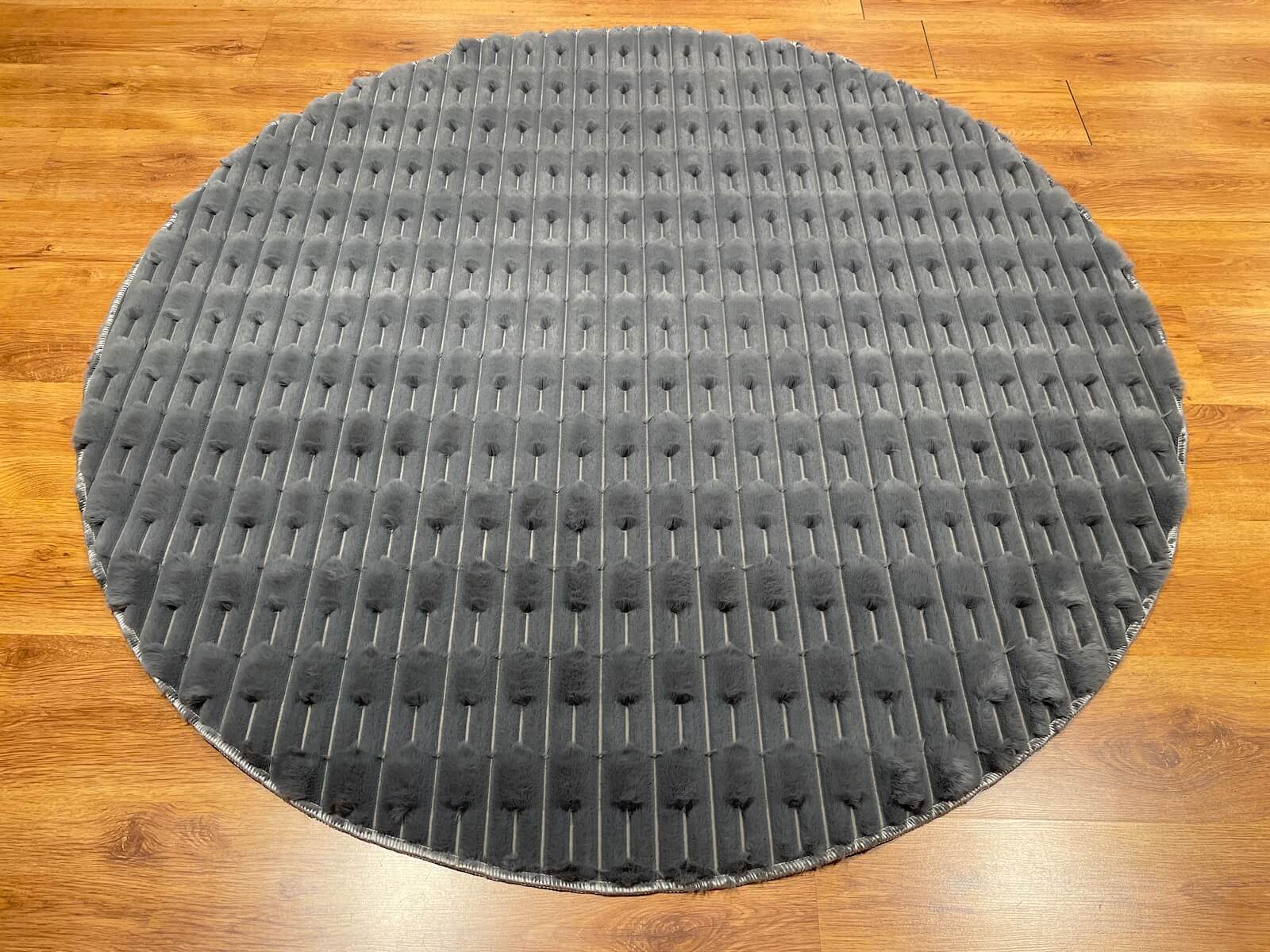 Bella Antrasit Round Pelus Rug by Camel Carpet