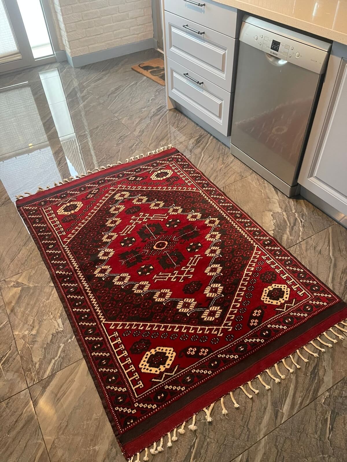 Kiz Bergama Handwoven Rug – 110X146 by Camel Carpet