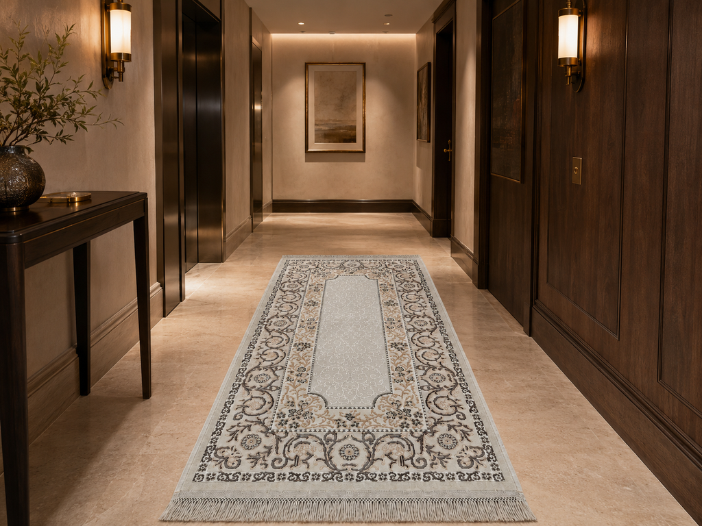 Divanhane Silver Silk Runner