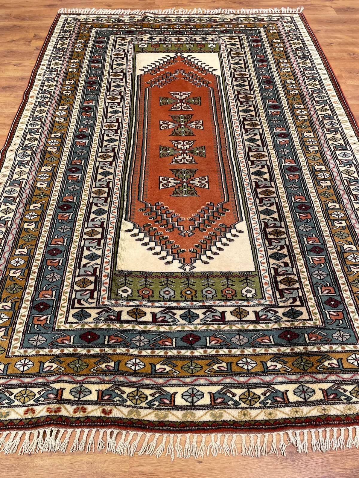 Bozalan Milas Handwoven Rug – 014455 by Camel Carpet