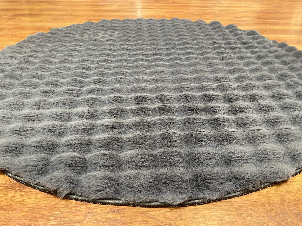 Bubble Antrasit Round Pelus Rug by Camel Carpet