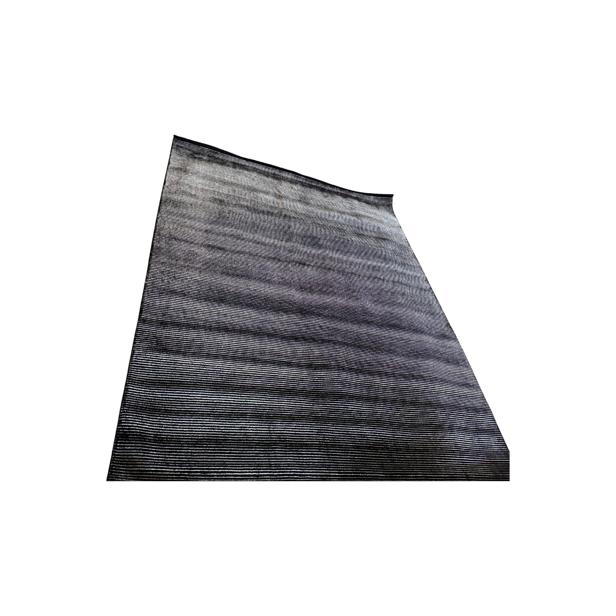 CC-DH-1013 gece charcoal silk rug in charcoal; black; graphite; silver