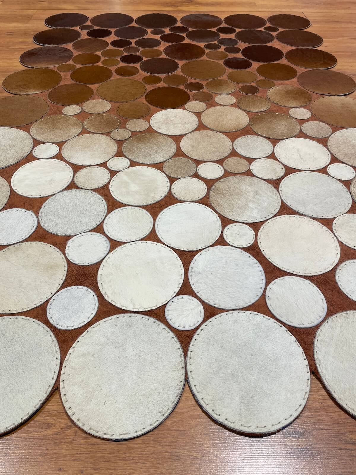 Polka Dot Original Leather Rug by Camel Carpet