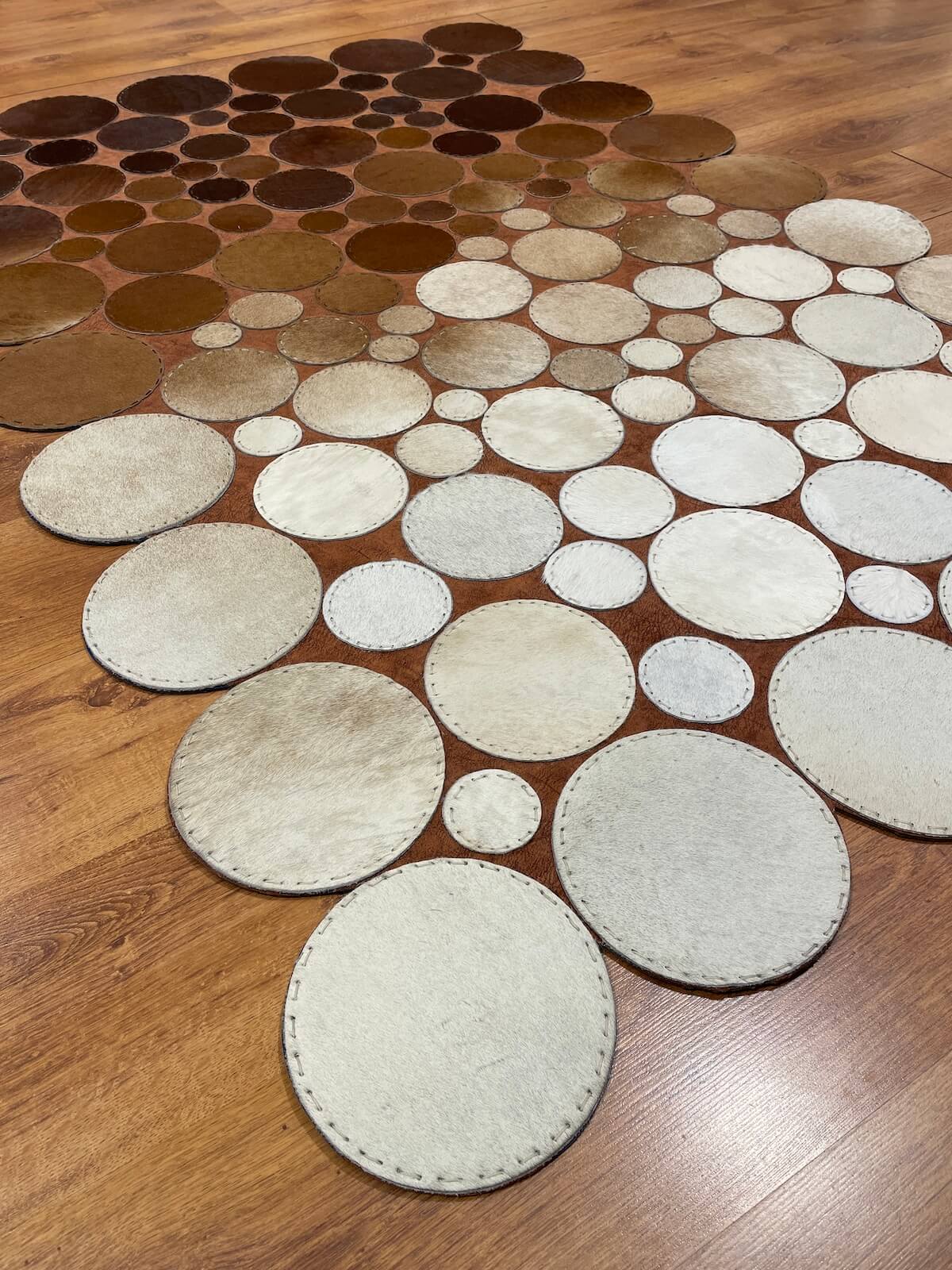 Polka Dot Original Leather Rug by Camel Carpet