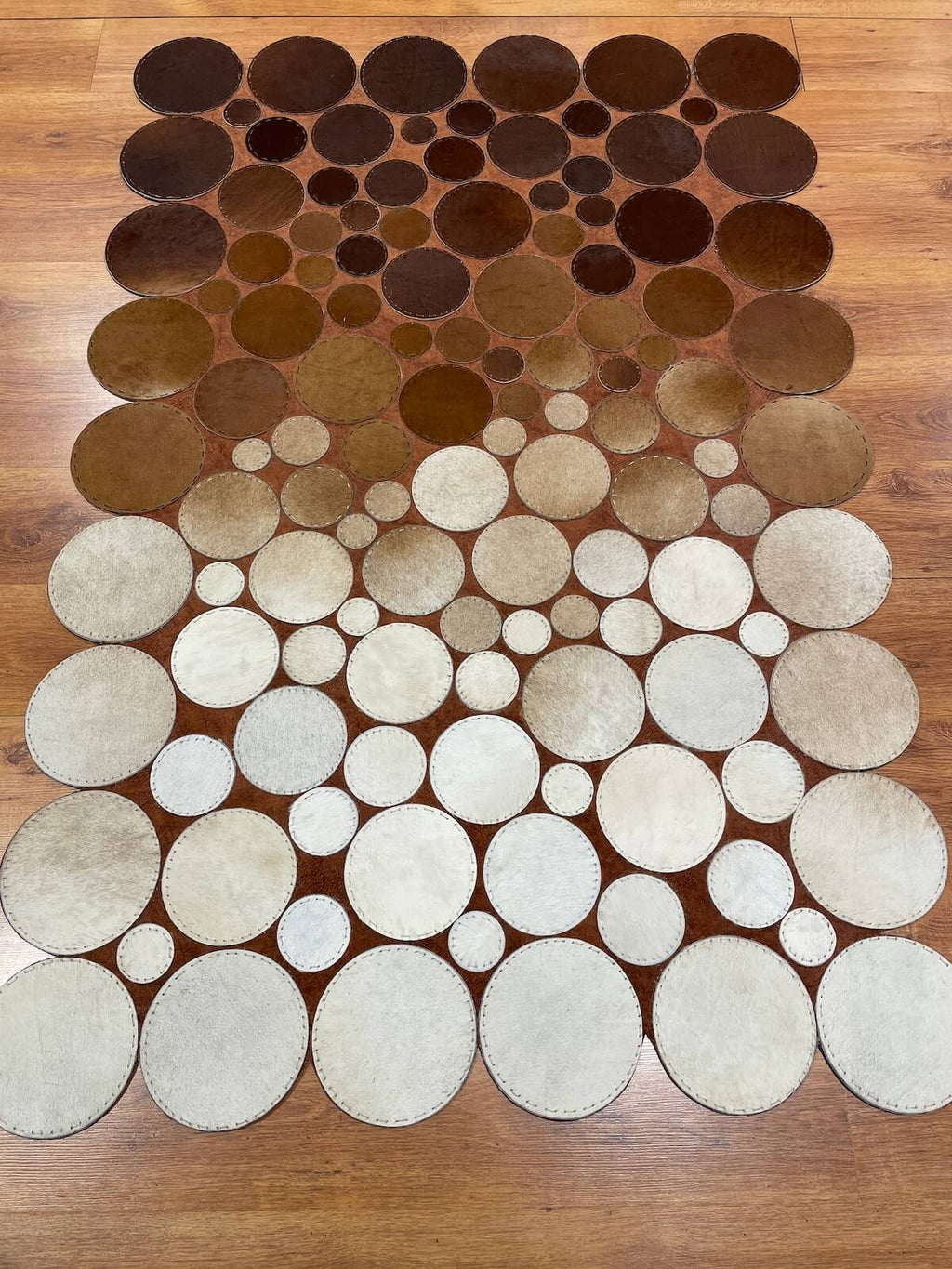 Polka Dot Original Leather Rug by Camel Carpet