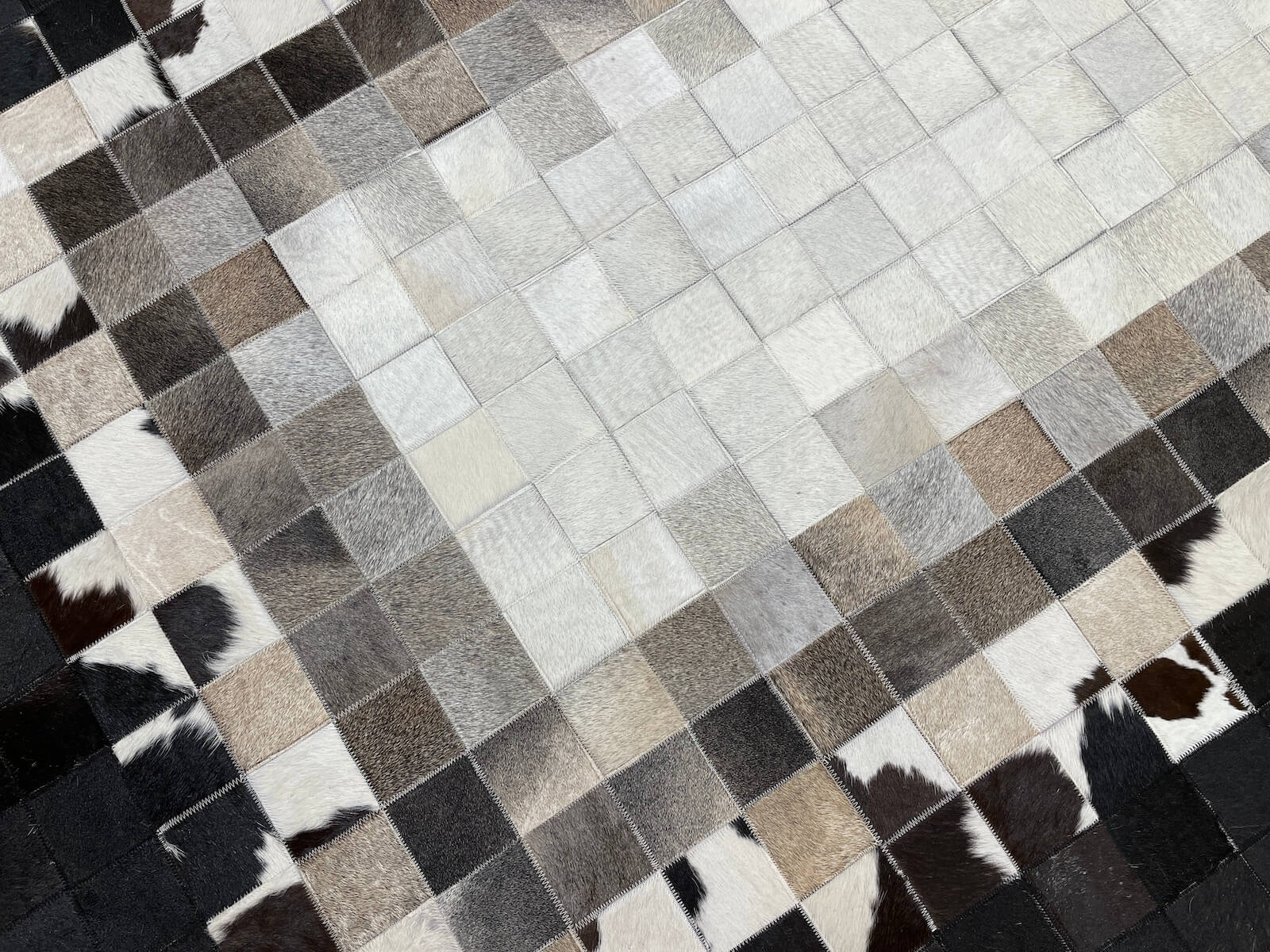 Patchwork Original Leather Rug – 120X180 by Camel Carpet