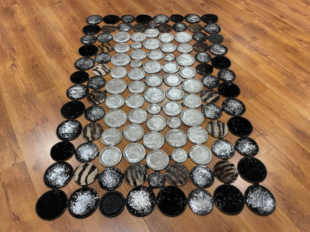 Polka Dot Original Leather Rug by Camel Carpet