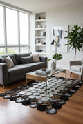 Polka Dot Original Leather Rug by Camel Carpet