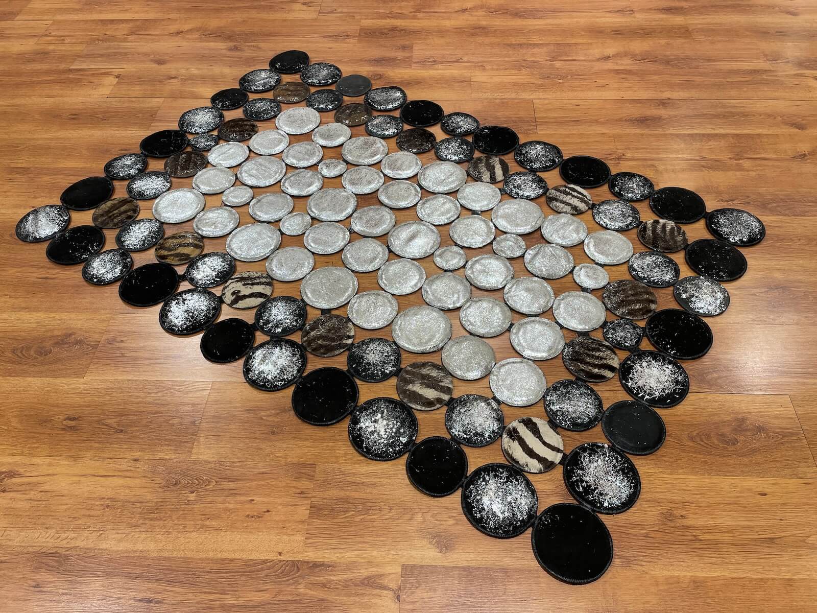 Polka Dot Original Leather Rug by Camel Carpet